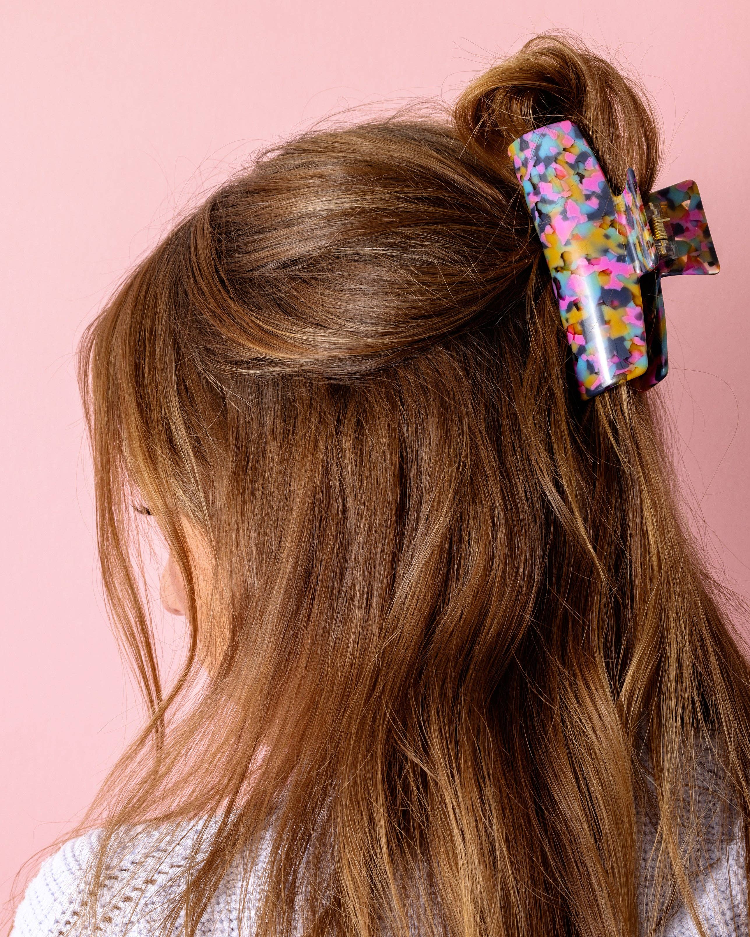 Claw Hair Clip - Large - Colorful Tortoise