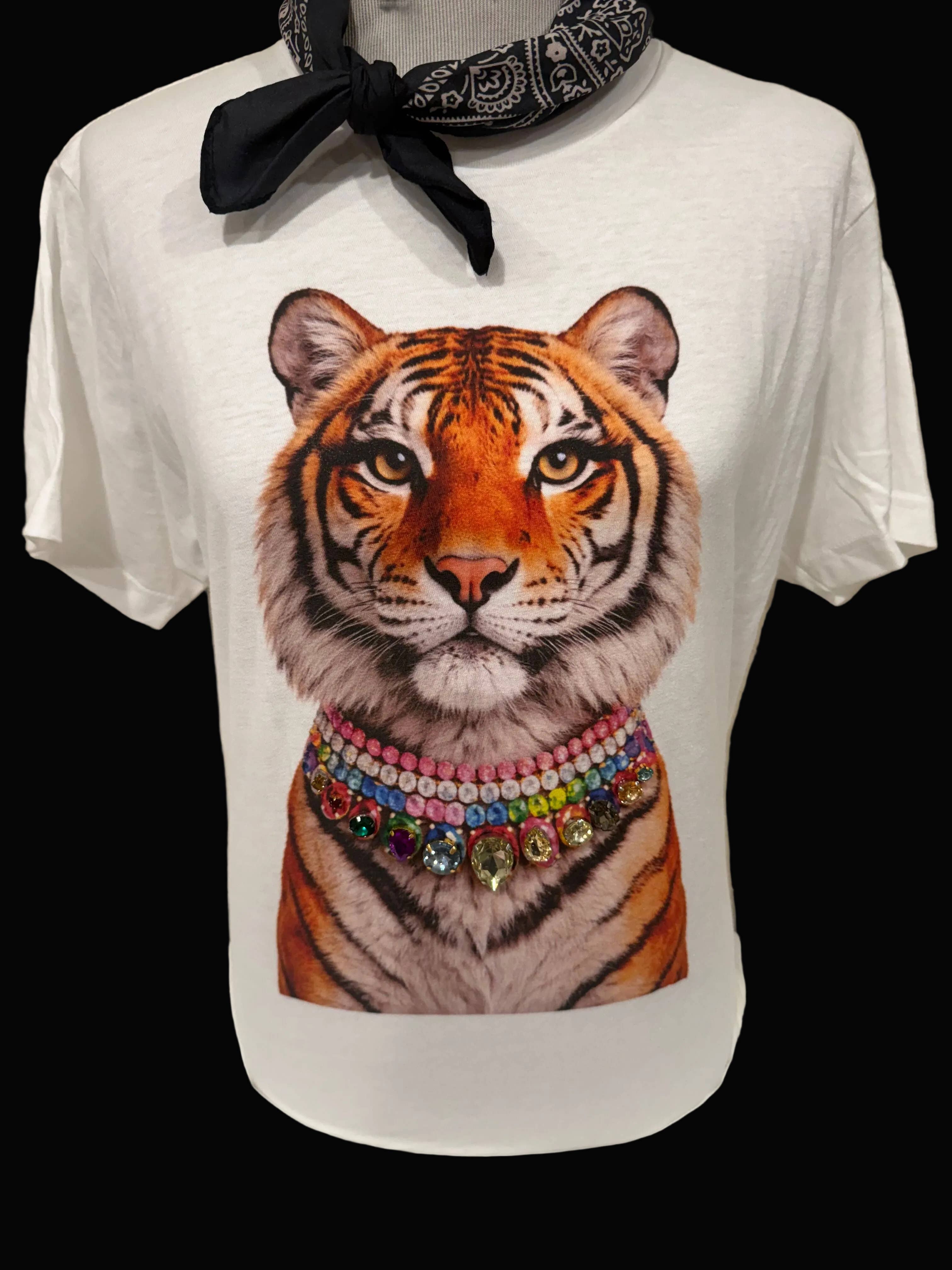 Jeweled Collar Tiger  Natural Crew