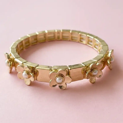 Enamel Stretch Bracelet - Flowers - Poppy - Assorted Colors