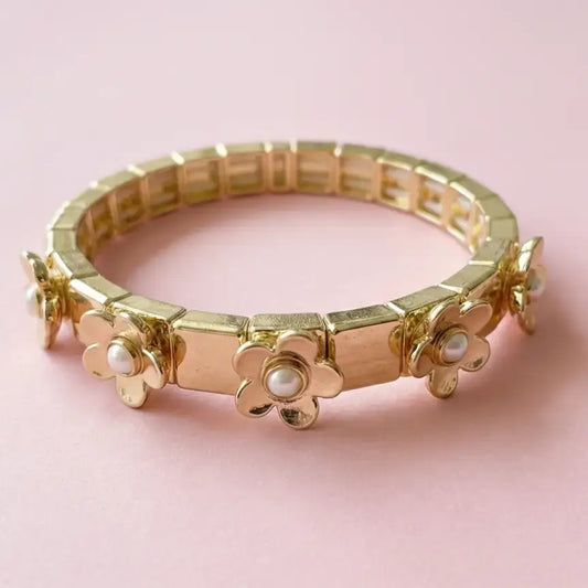 Enamel Stretch Bracelet - Flowers - Poppy - Assorted Colors