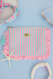 Ruffle Pencil Pouch, Stripe