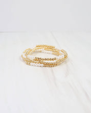 Bartlesville Pearl Beaded Bracelet Set Gold