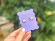 Stud Earrings - Pearl Hearts - Meredith