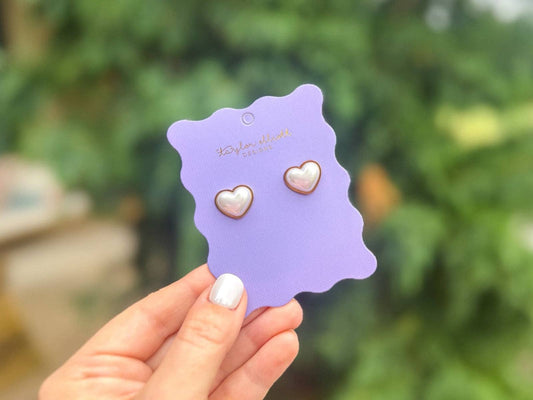 Stud Earrings - Pearl Hearts - Meredith