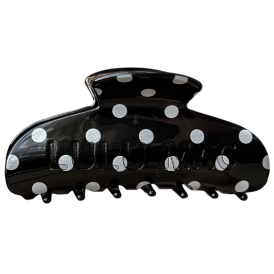 LULU MAC HAIR CLIPS LM-HR-1001- Black/White Dot