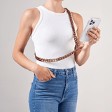 Tortoiseshell Chain Phone Crossbody