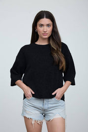 HEATHERED BOXY PULLOVER