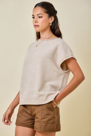 Sia Rolled Sleeve Knit Top