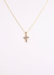 Kitty Cross Necklace GOLD