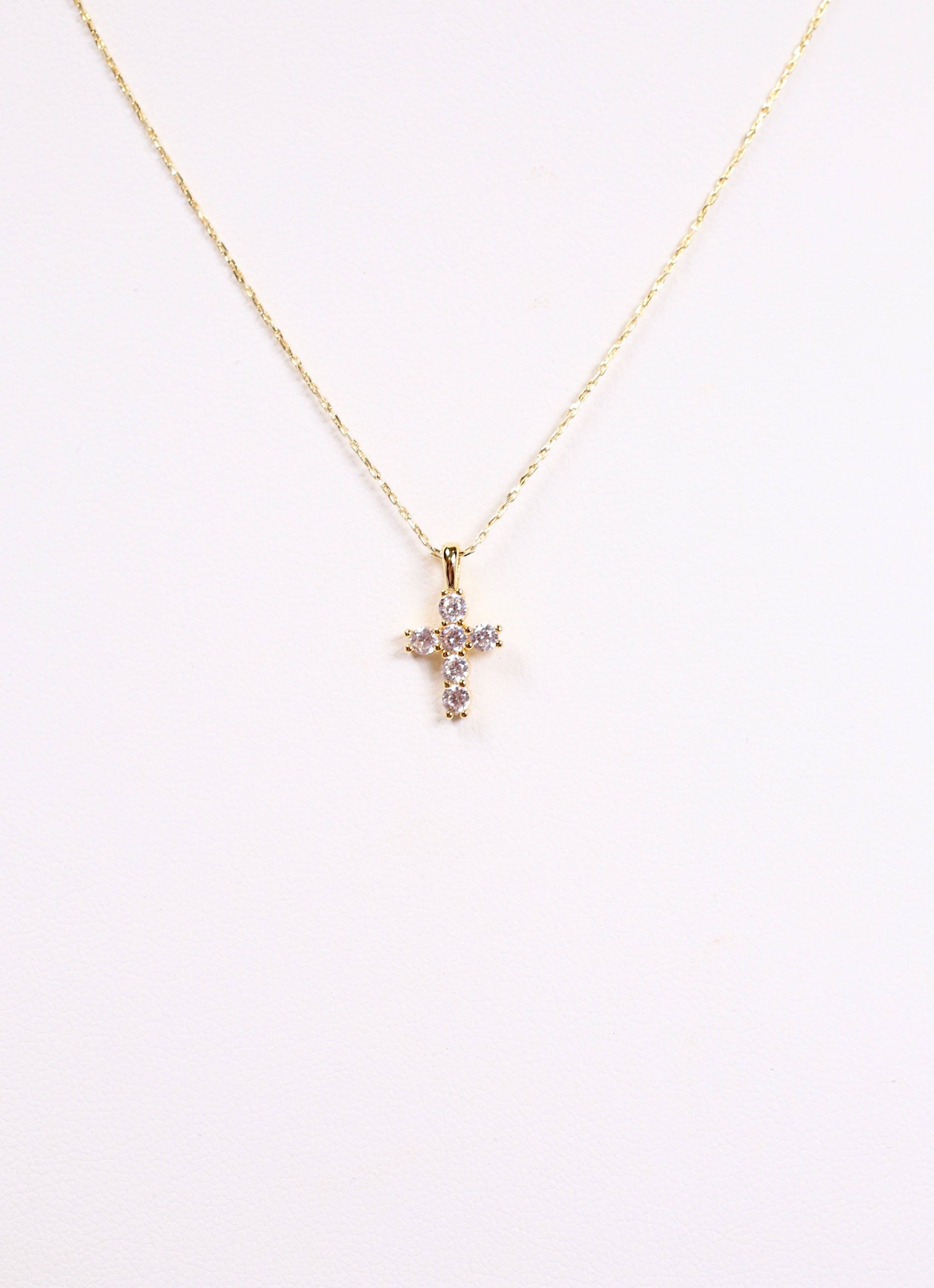 Kitty Cross Necklace GOLD
