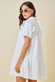 Denim Ruffle Sleeve Dress