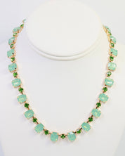 Bartlett Rhinestone Necklace Mint Opal