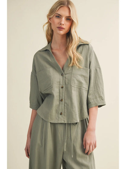 April Linen Blouse