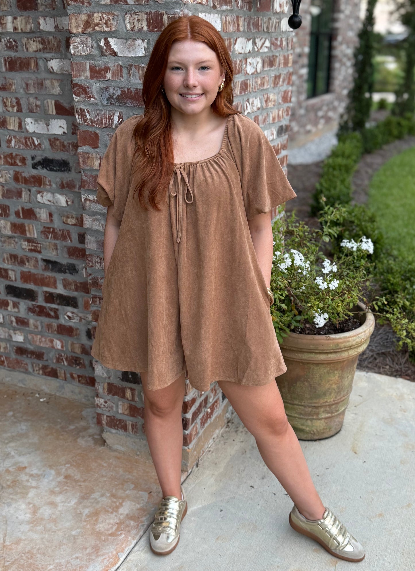 Finley Suede Romper