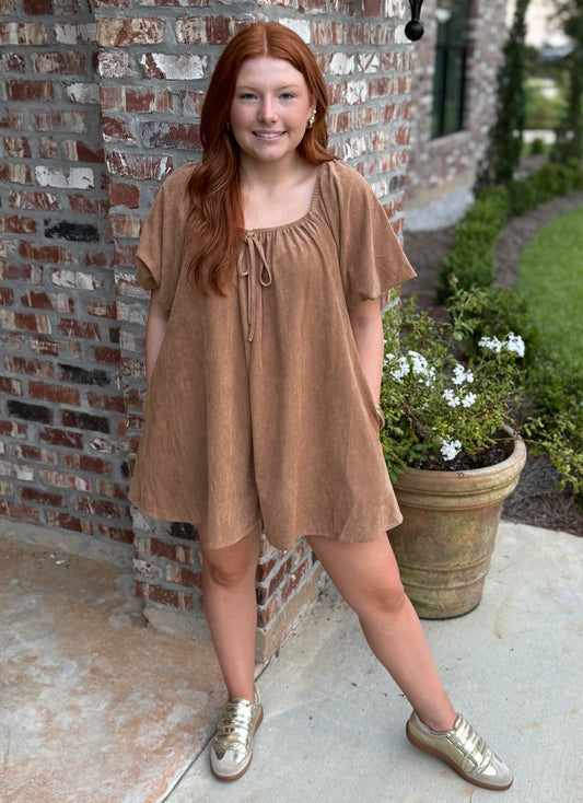 Finley Suede Romper