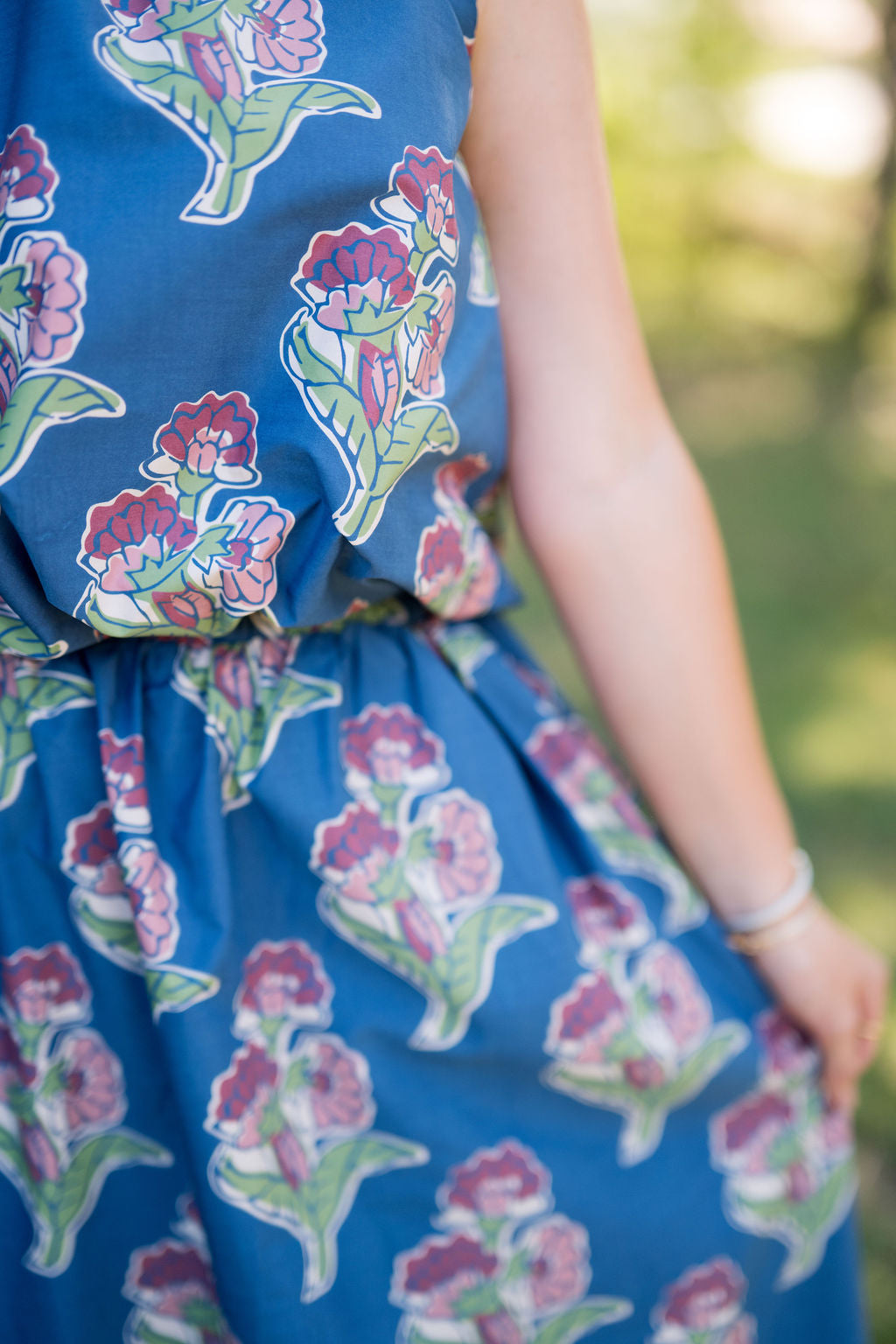 Floral Print Halter Top & Maxi Skirt Set