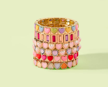 Enamel Stretch Bracelet - Love - Assorted Styles