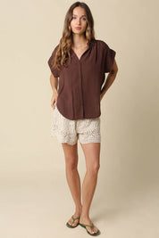 Celine Flutter Sleeve Blouse