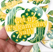 Get Up - Green & Gold - Game Day Button