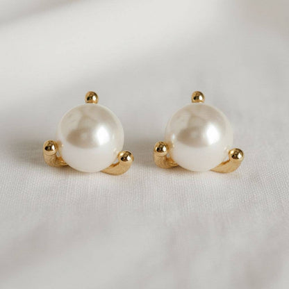 Mini Vintage Glass Pearl Stud Earrings