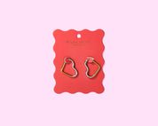 Huggie Earrings - Two-Tone Gold + Silver Hearts - Florence