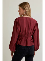 Lila Tie Front Top