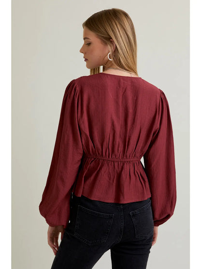 Lila Tie Front Top