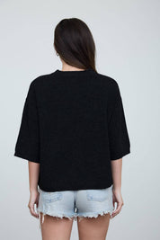 HEATHERED BOXY PULLOVER