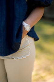 Colette Wide Leg Scallop Pocket Pants