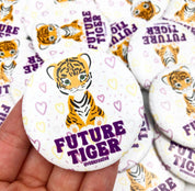 Future Tiger - Purple/Yellow - Game Day Button
