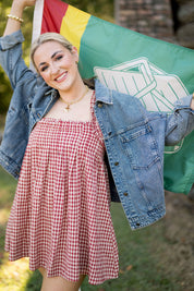 Ruby Gingham Babydoll Mini Dress
