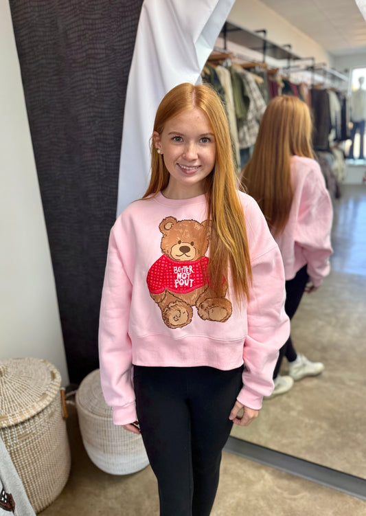 Better Not Pout Crop Sweatshirt
