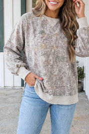 Camouflage Print Shift Plus Size Sweatshirt