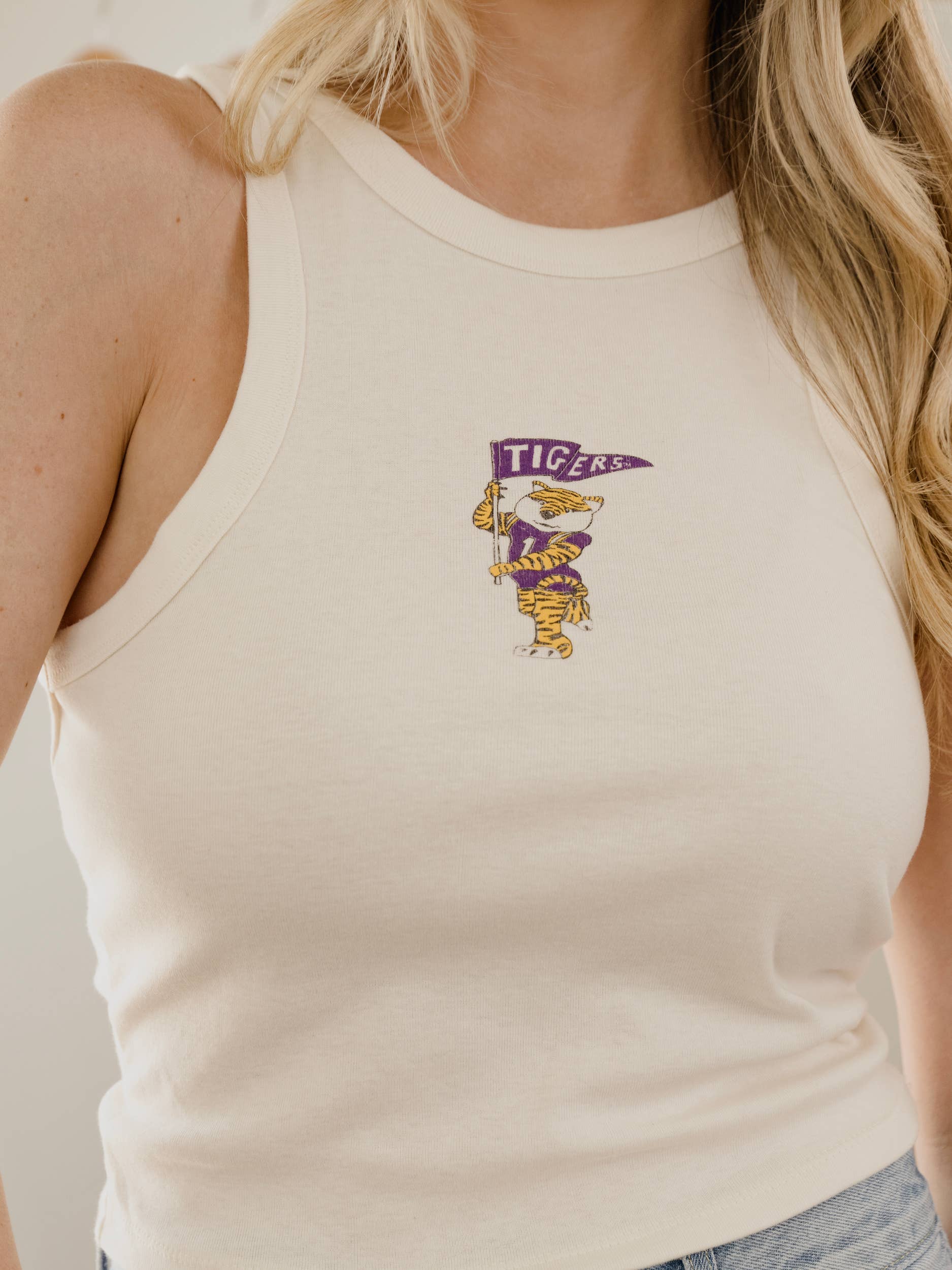 LSU Tigers Mascot Flag Cropped Tank