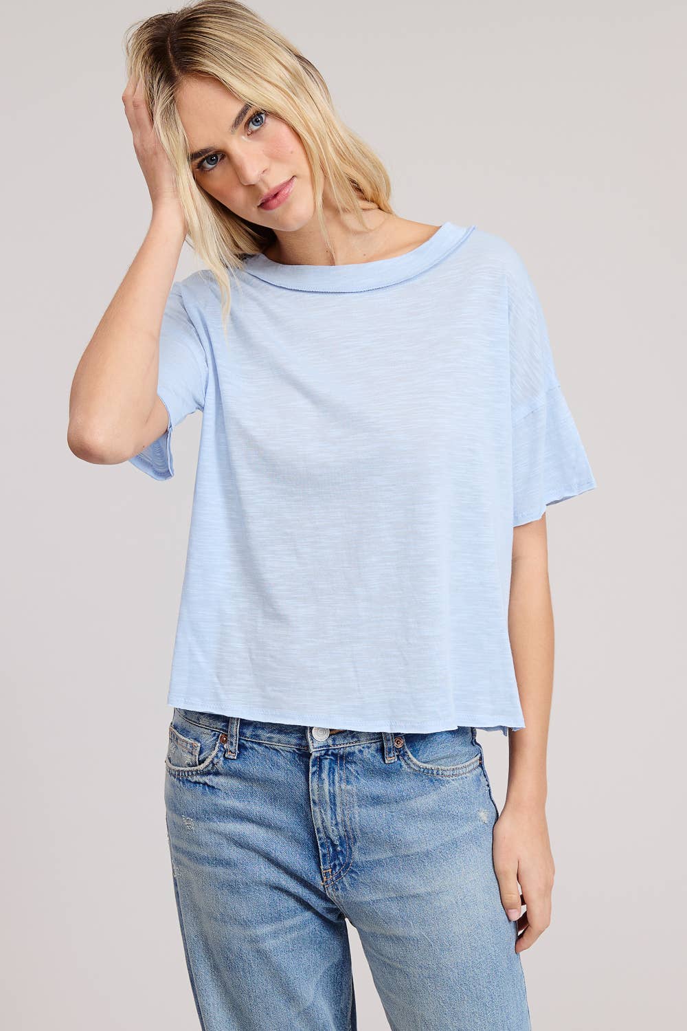Cotton Slub Raw Edge Tee