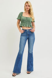Mid Rise Flare Jeans