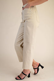 Colette Wide Leg Scallop Pocket Pants