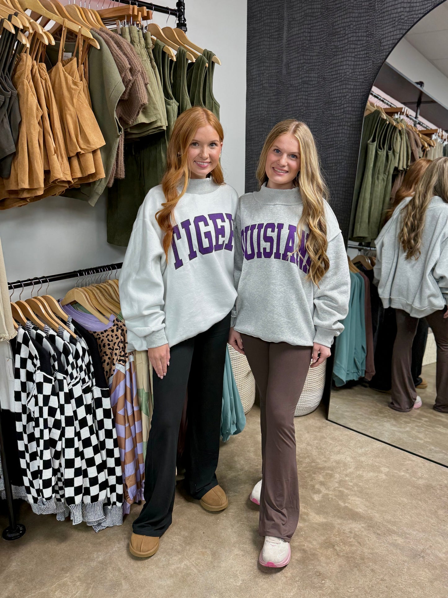 Reversible Louisiana/Tigers Mock Neck Sweatshirt