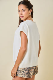 Sia Rolled Sleeve Knit Top