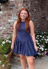 Collins Lace-Up Mini Dress