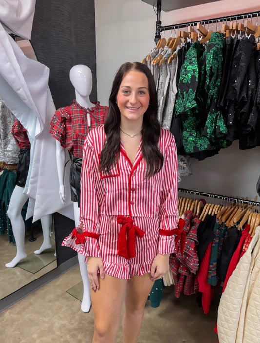 Ruffle Striped Pajamas