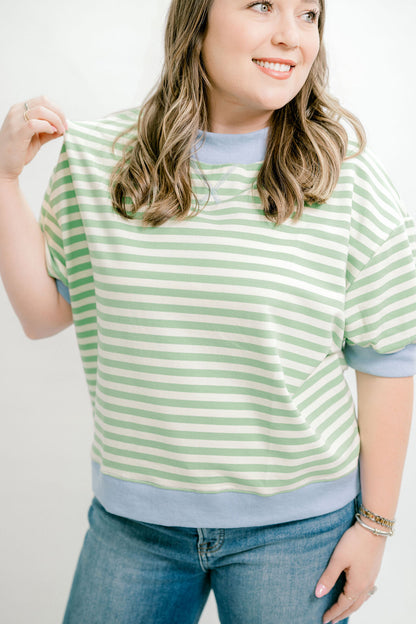 Short Sleeve Mock Neck Top