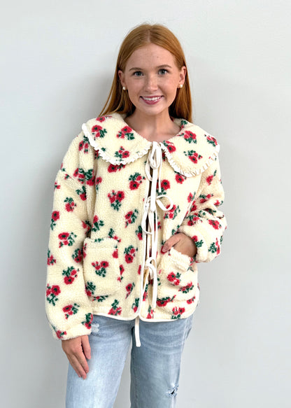 Floral Tie-Front Jacket