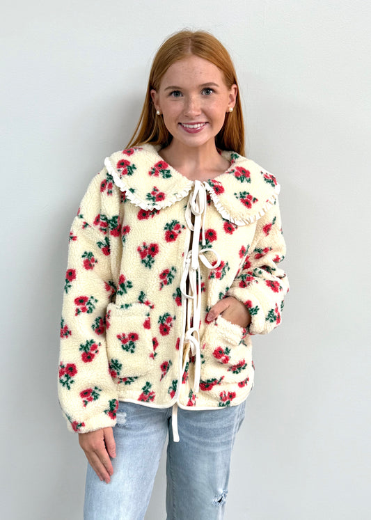 Floral Tie-Front Jacket