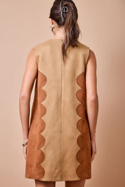 Suede Scalloped Dress