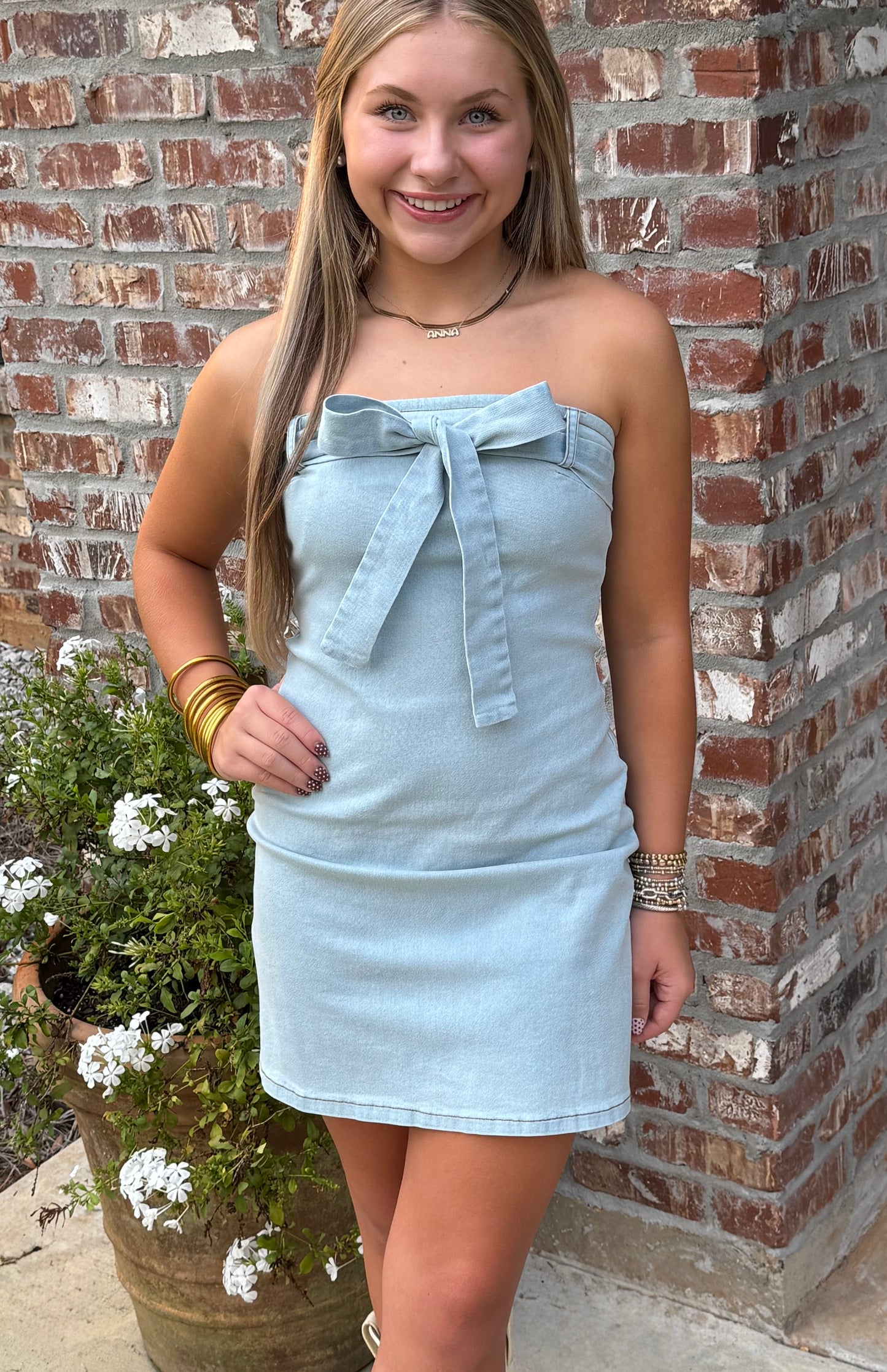 Hope Strapless Denim Dress
