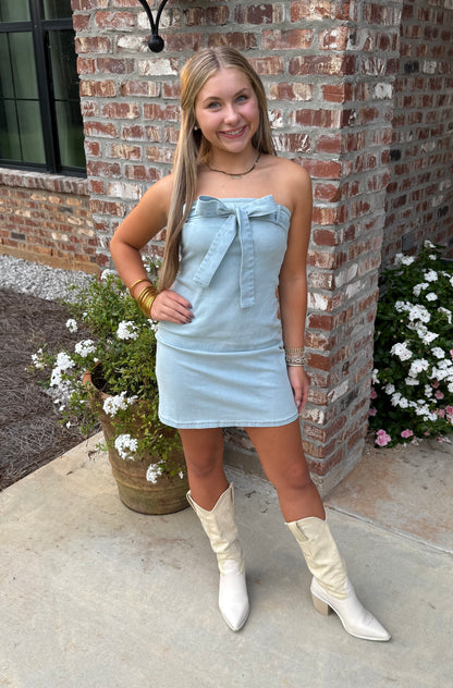 Hope Strapless Denim Dress