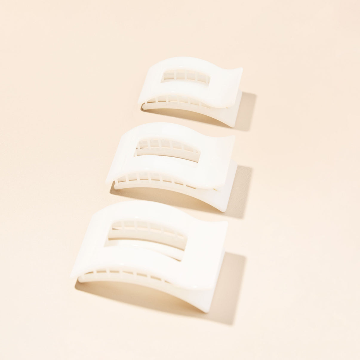 Coconut White Rectangle Flat Claw Clip