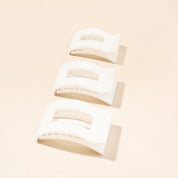 Coconut White Rectangle Flat Claw Clip