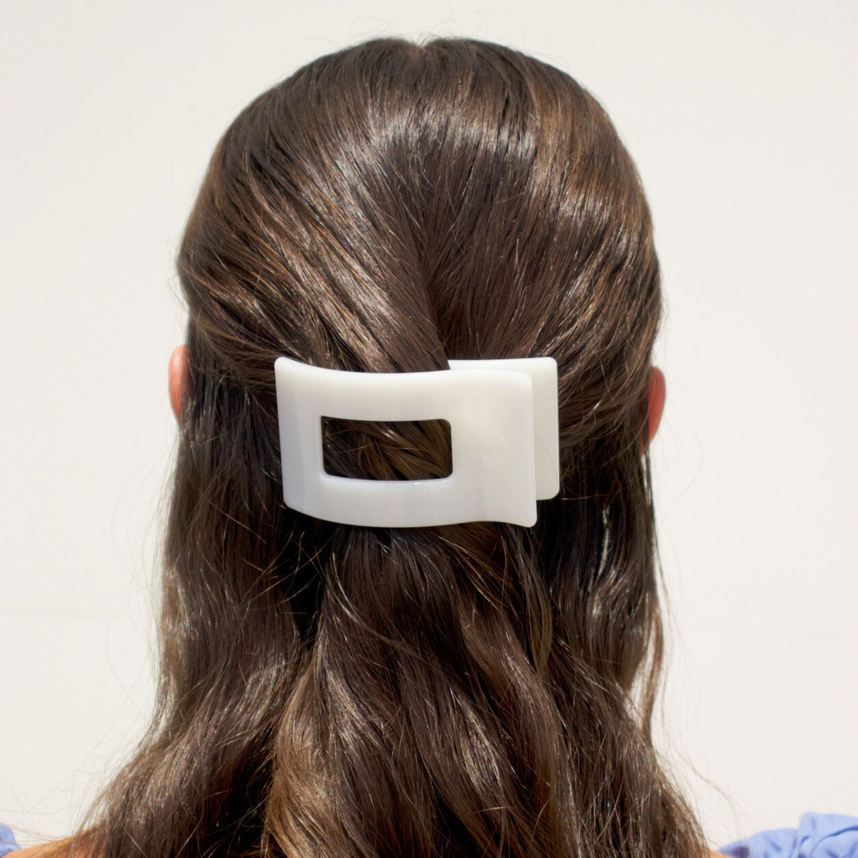 Coconut White Rectangle Flat Claw Clip